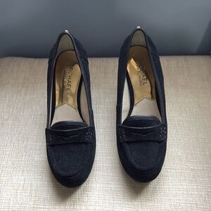 Michael Kors , Rory Loafer, black suede wedges, size 5M